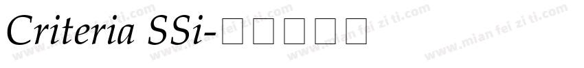 Criteria SSi字体转换